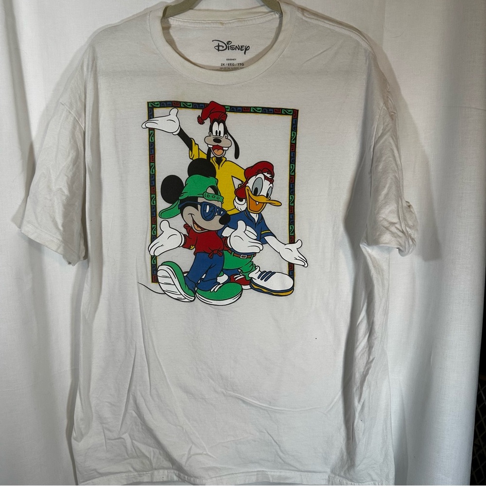 Disney Mickey Mouse Donald Duck Goofy 1980s 1990s Style Street Gang Men’s 2X